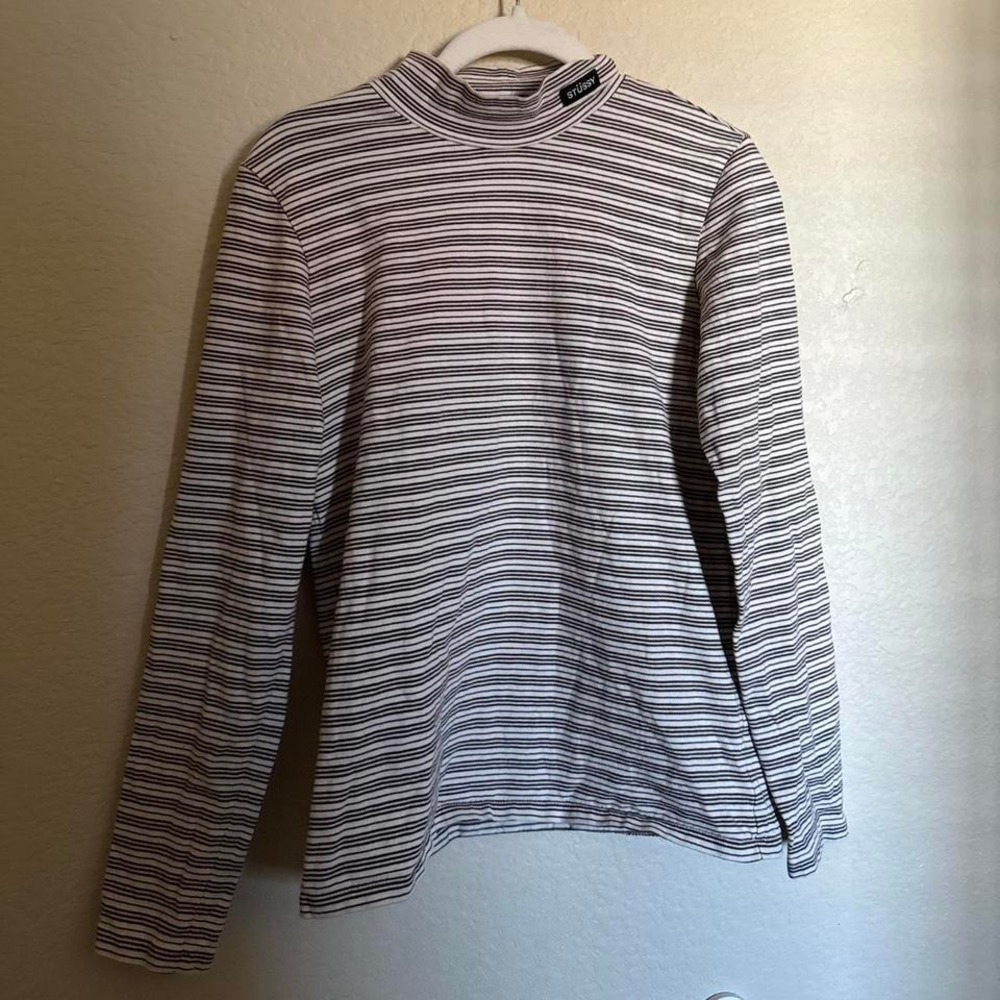 Stussy Striped Long Sleeve Turtleneck Shirt Sz XS multi colored‎